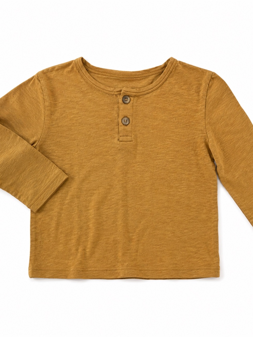 H&M Boys Long-Sleeve Henley Shirt - Mustard Yellow